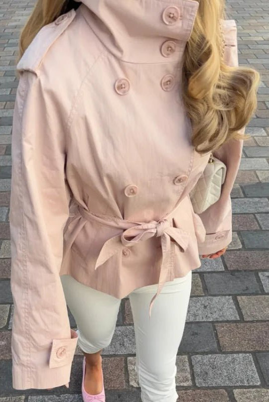 SOERA Amy Belted Trench Jacket - Jacket - SOERA-188035-1-S-31523 Pink S