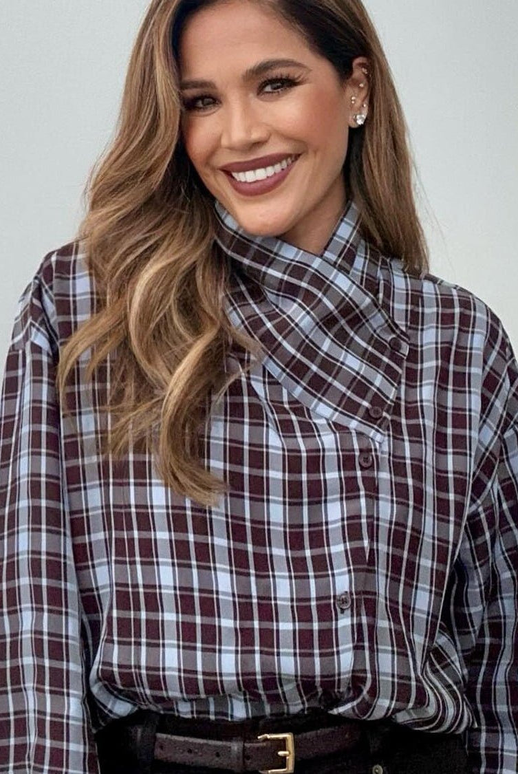 SOERA Rebecca Poplin Plaid Wrapped Shirt - Blouse - SOERA-334019-PLA-S-23235 S