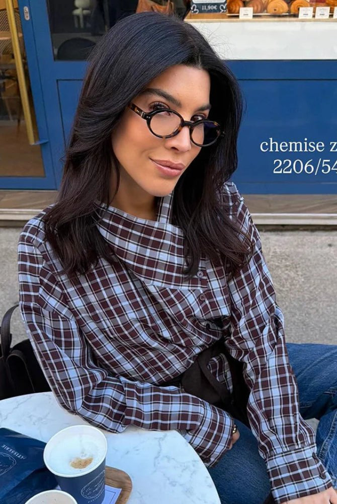 SOERA Rebecca Poplin Plaid Wrapped Shirt - Blouse - SOERA-334019-PLA-XS-90467 XS