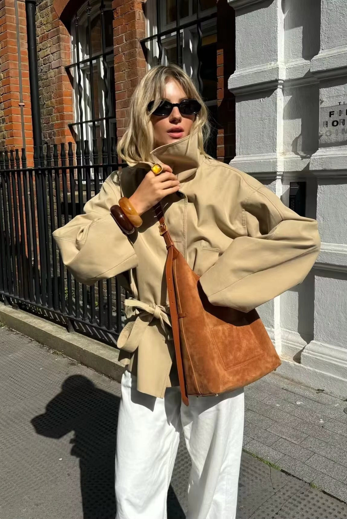 SOERA Julie Asymmetric Belted Trench Coat - Coat - SOERA-432003-KHA-M-37667 Beige M