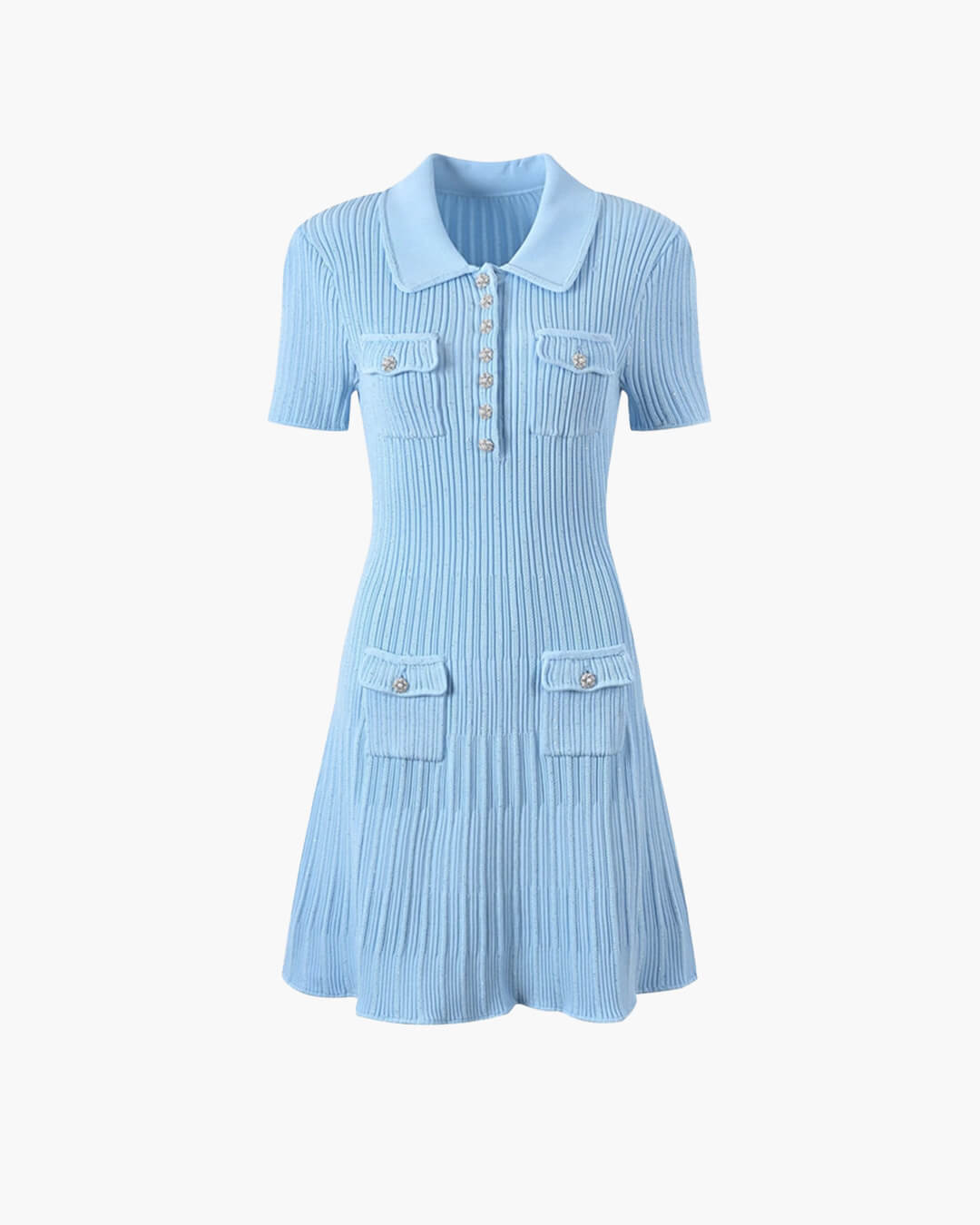 SOERA Bianca Sequined Knit Mini Dress - Dress - Blue XS
