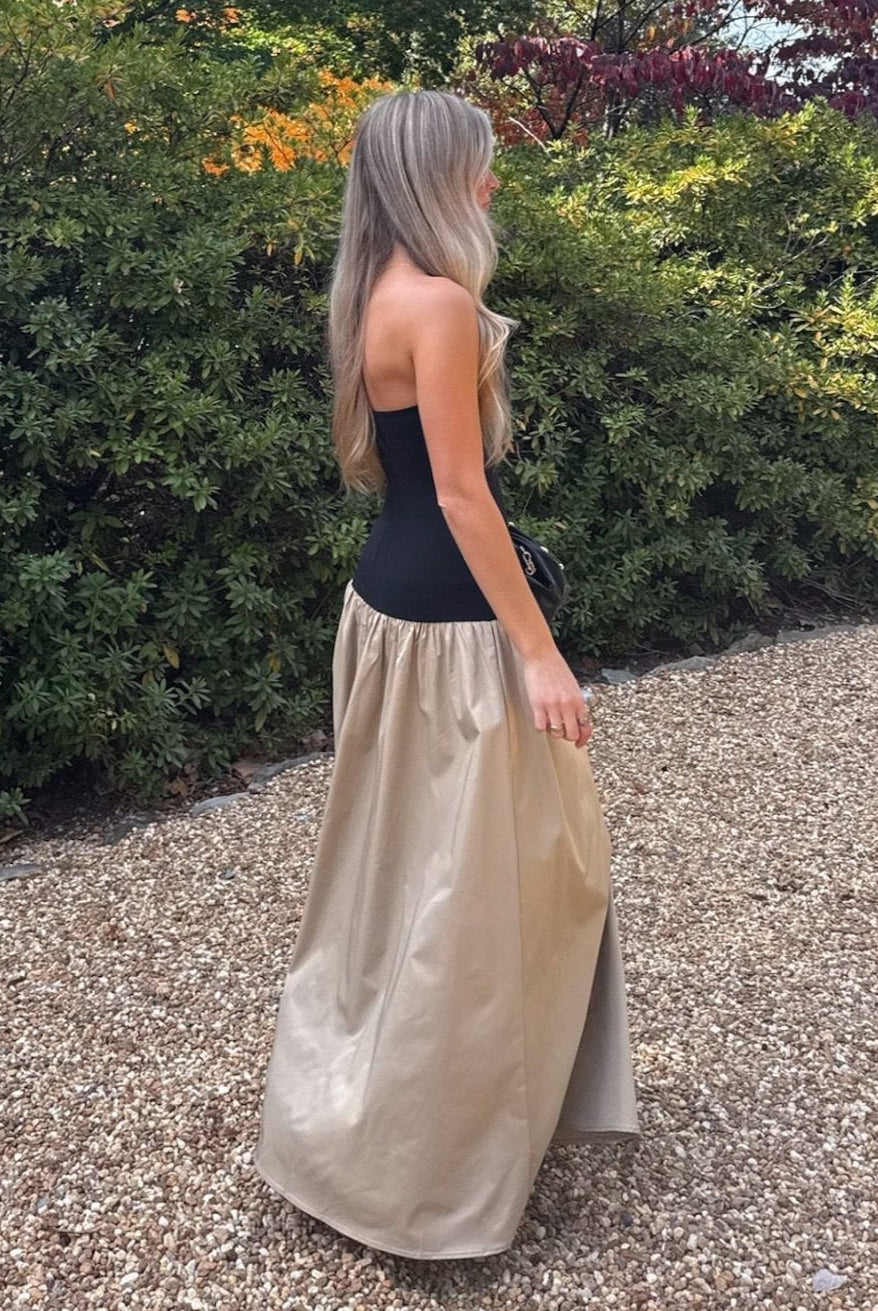 SOERA Sienna Contrast Honor Maxi Dress - Dress - SOERA-284739-NEG-XS-19235 Beige Black XS