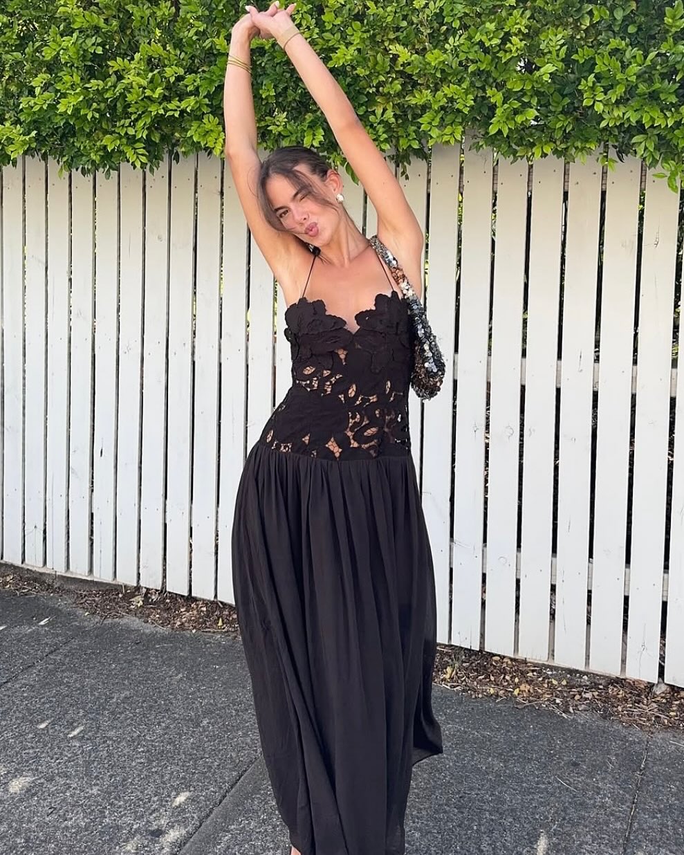 SOERA Celeste Lace Mesh Halter Evening Dress - Dresses - Black XS