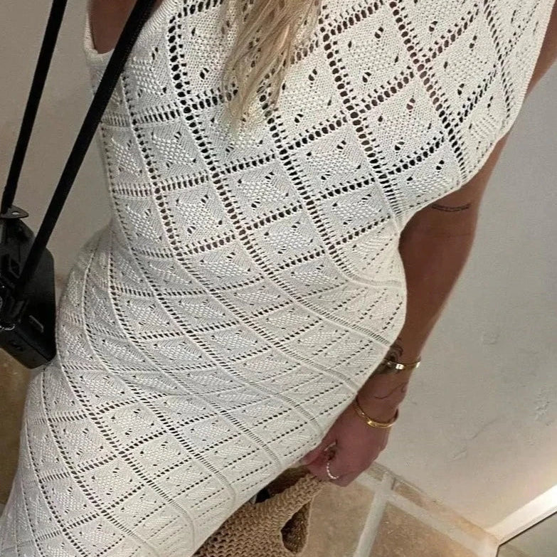 SOERA Elona Crochet Cover Up Maxi Dress - Dresses - jd1771188465068578152 Beige S