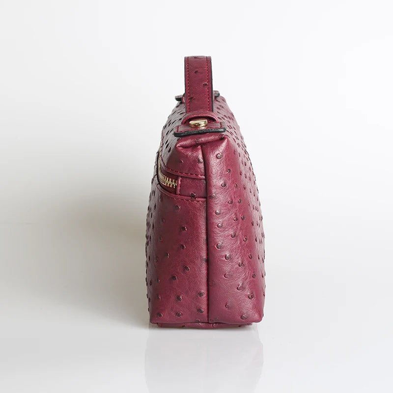 SOERA Bianca Ostrich Pattern Bag - Handbags - Maroon