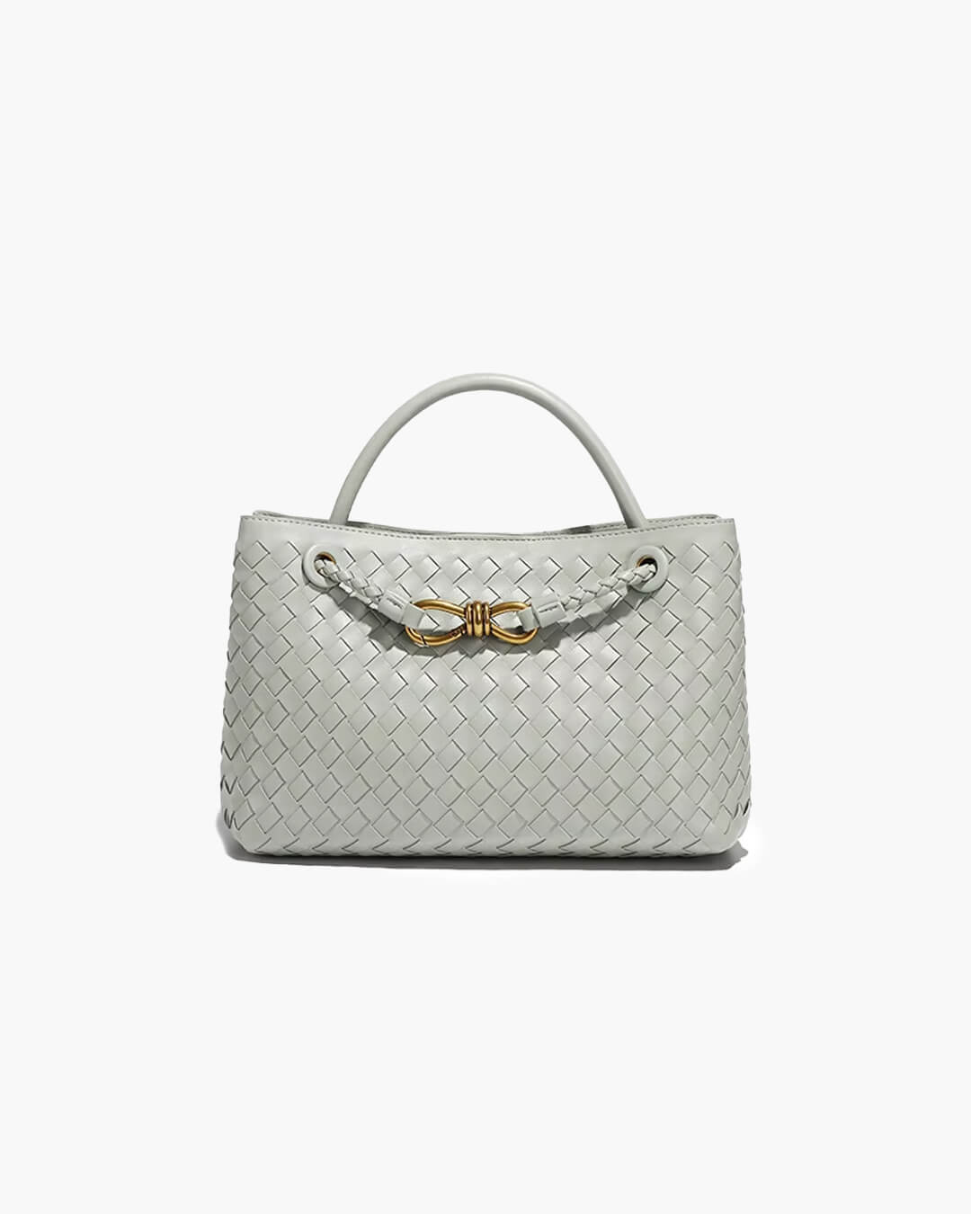 SOERA Lucia Vegan Leather Woven Bag Small - Handbags - Light Gray Regular