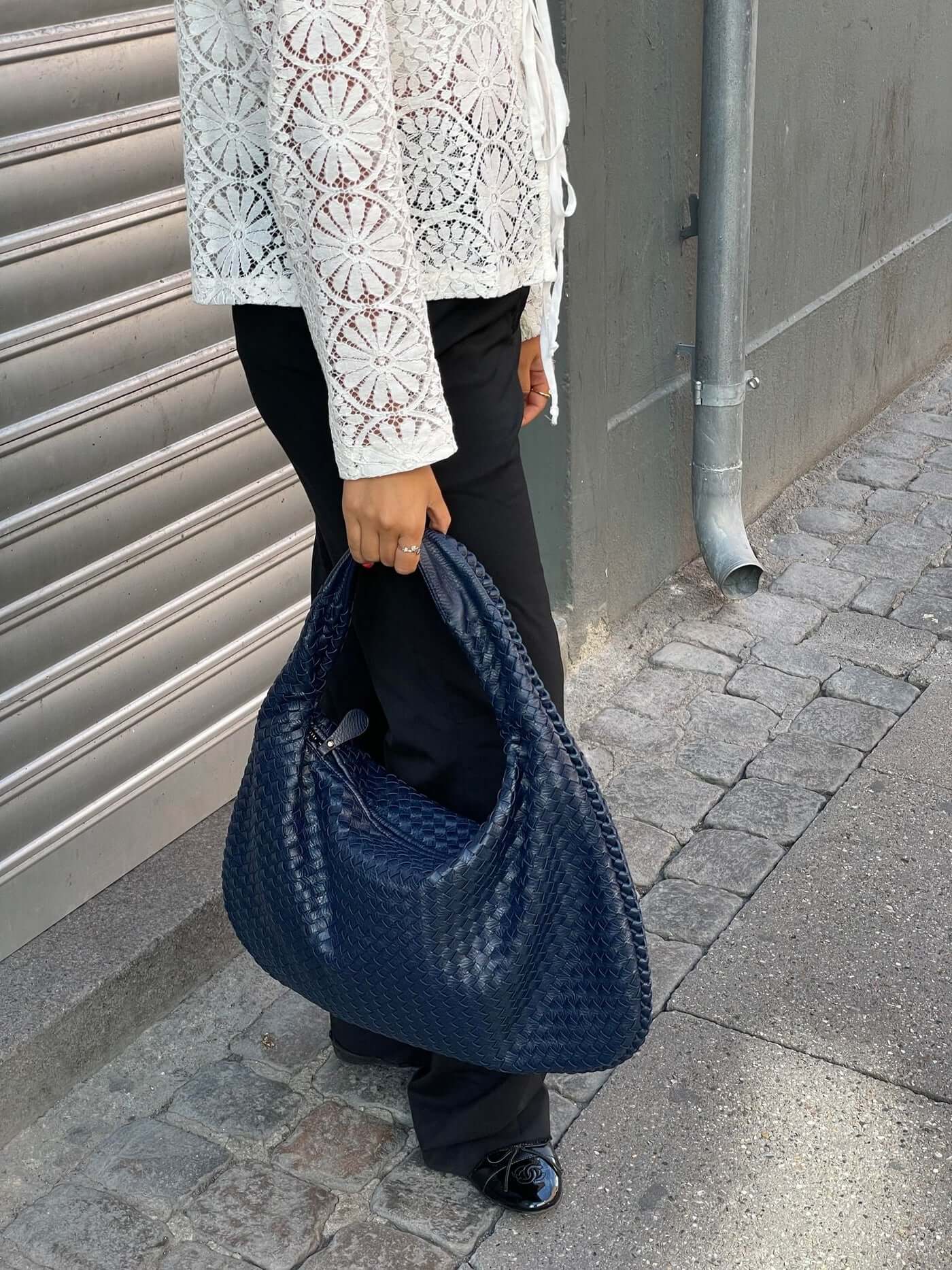 SOERA Woven bag XL - Handbags - DBAD2-QL367007 darkbrown