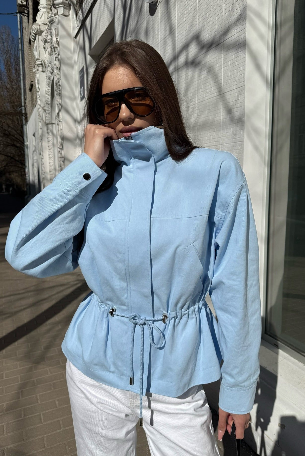 SOERA Esther Stand Collar Jacket - Jacket - SOERA-381763-BLU-L-23683 Blue L