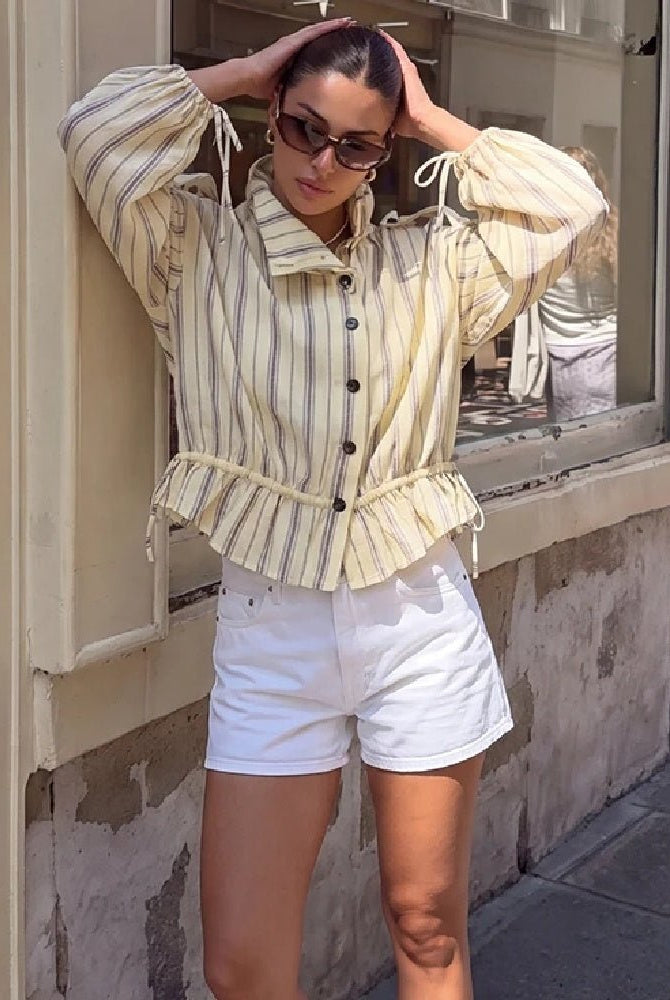 SOERA Gina Stand Collar Striped Jacket - Jacket - SOERA-830979-STR-L-22563 L