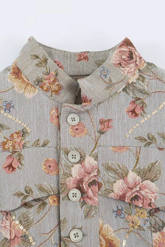 SOERA Laura Vintage Jacquard Cropped Jacket - Jacket - SOERA-203779-PIC-XS-16579 XS
