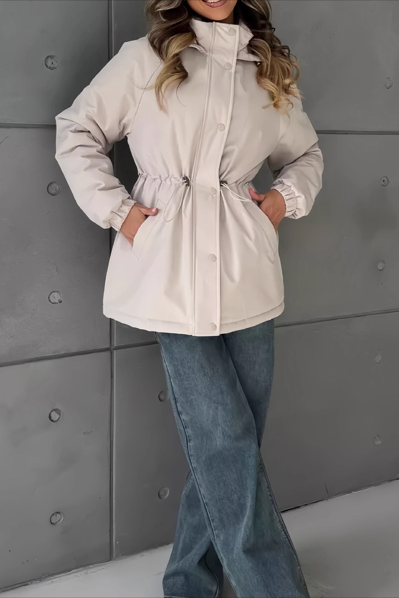 SOERA Adele Hooded Windbreaker Jacket - Jackets - SY1770383550818670673 Off - White M
