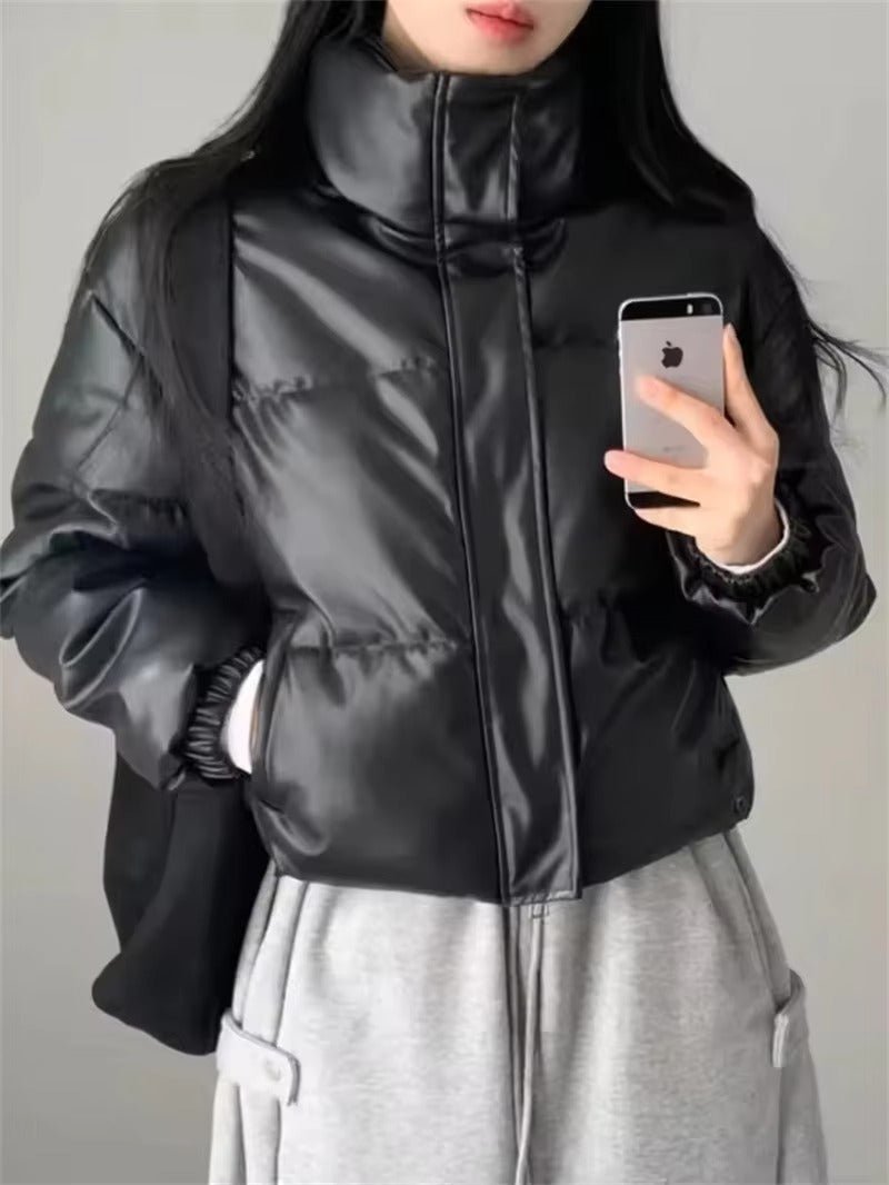 SOERA Samantha Faux Leather Puffer Jacket - Jackets - 3256810074386408-;yH1763625122237475000 White S