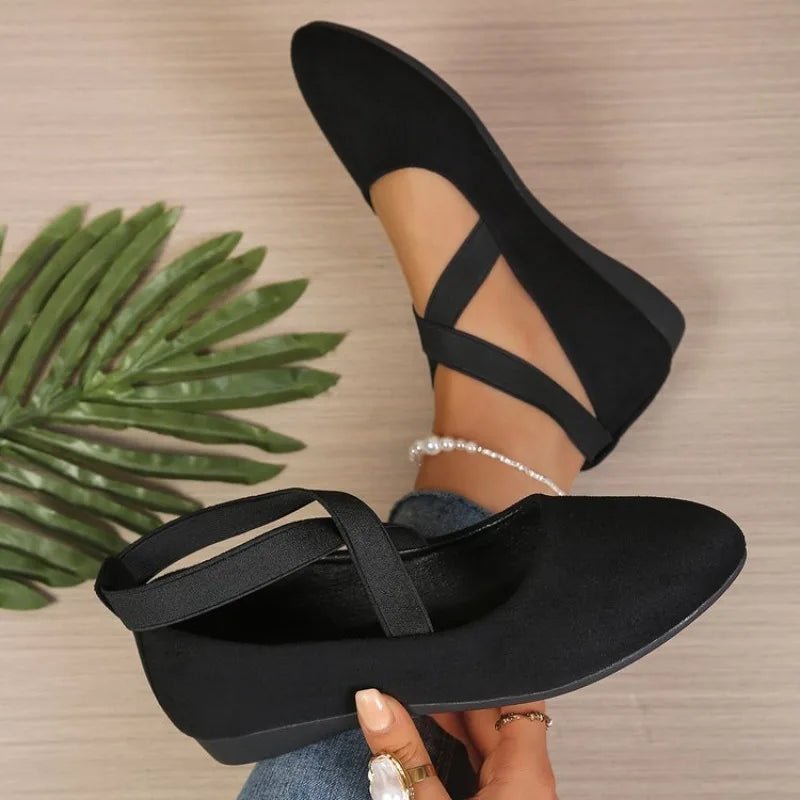 SOERA Anais Pointed Toe Cross-Strap Ballet Flats - Shoes - 36