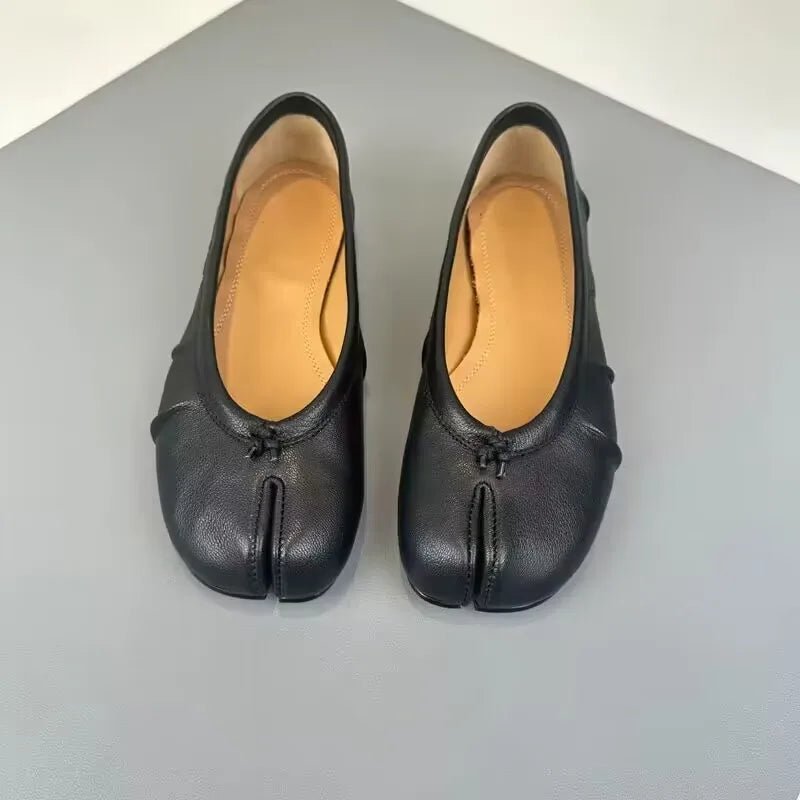 SOERA Bianca Split-Toe Leather Mules - Shoes - Black 35