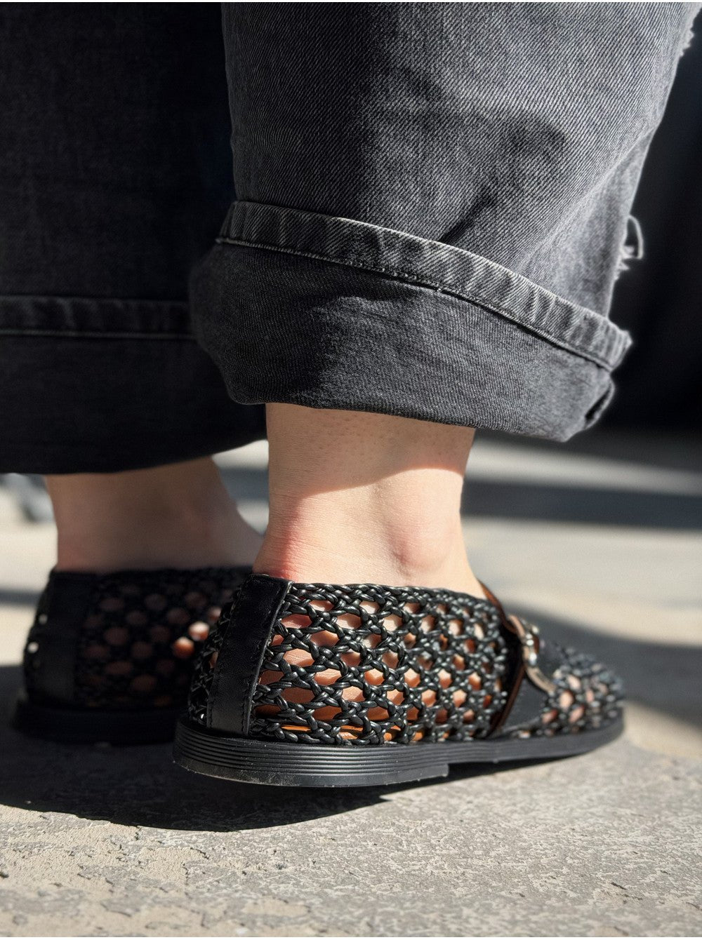 SOERA Bianca Woven Hollow Flat Sandals - Shoes - Beige 35