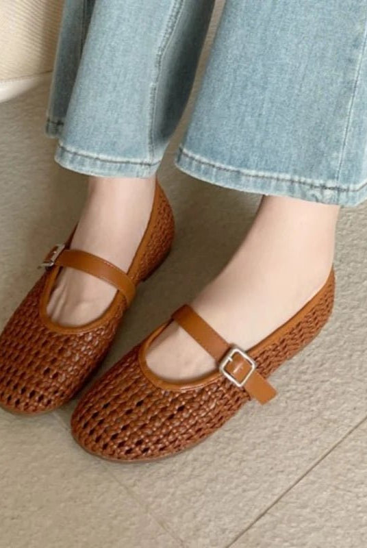 SOERA Elena Mesh Ballet Flat - Shoes - SOERA-926275-BRO-35-57763 Brown 35
