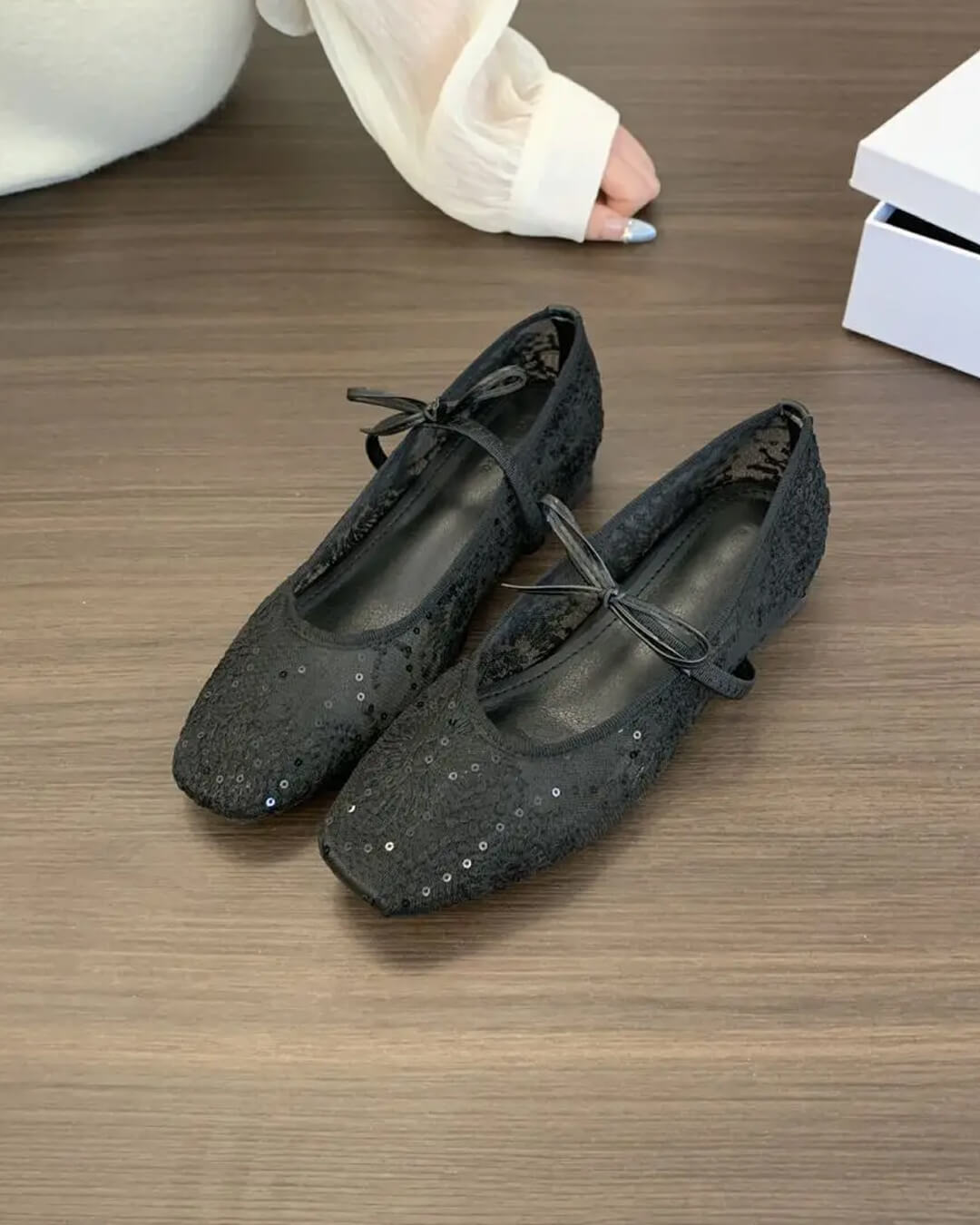 SOERA Joan Mesh Ballet Flats - Shoes - 1005009534032212-;jl1769140532725178114 Black 38