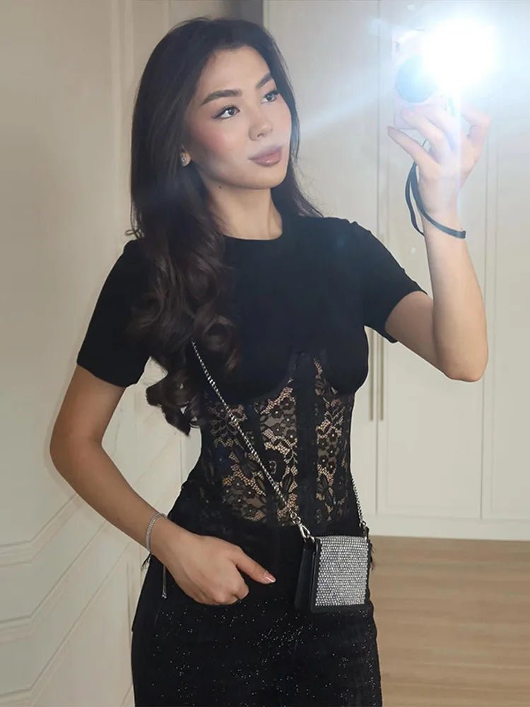 SOERA Suzie Lace Corset Top - Tops - 1005010567957925-;xF1770053333557076437 Black M