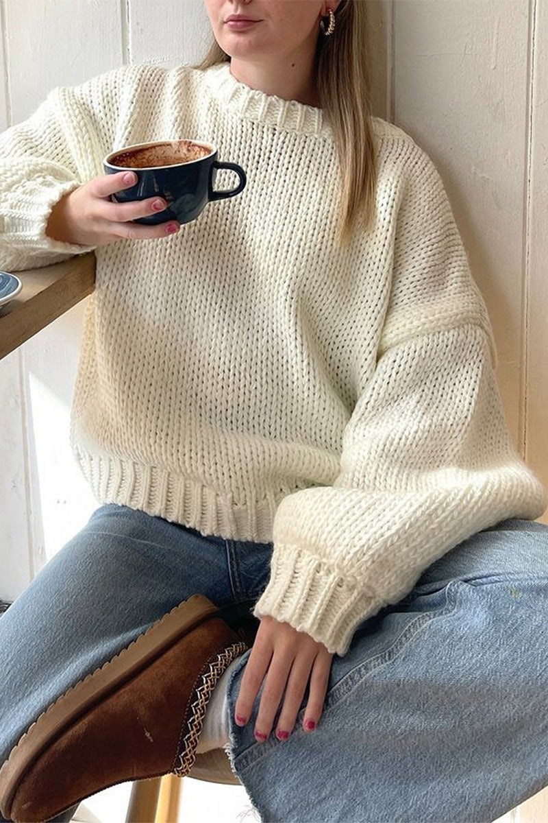 Amanda Cream Crew Neck Layering Sweater