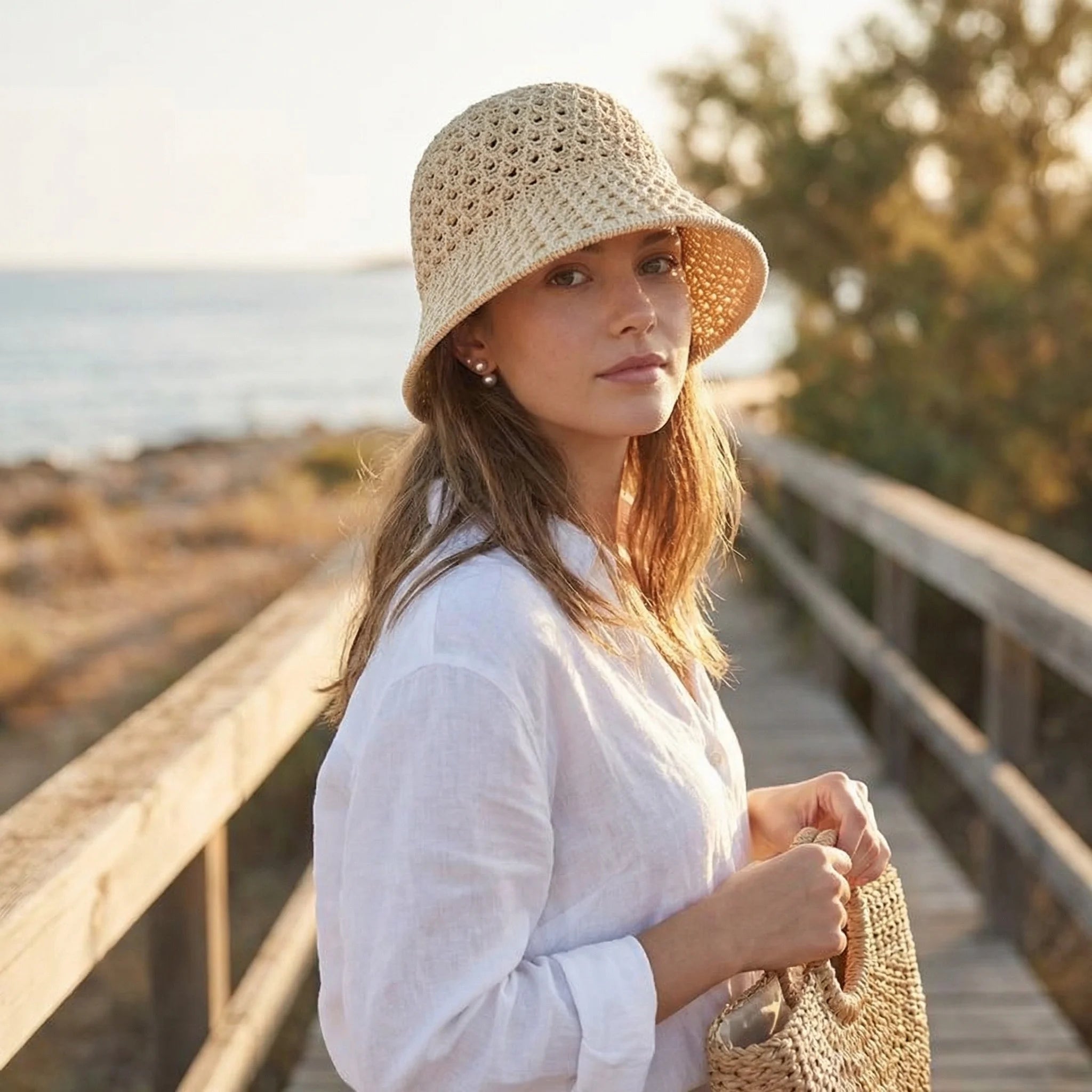 Sombrero bucket elegante Beatrice con protección solar
