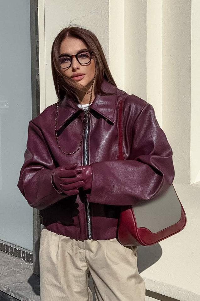 Ilona Faux Leather Matte Moto Jacket