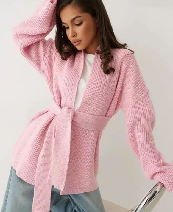 Cardigan tip halat cu cordon Georgine