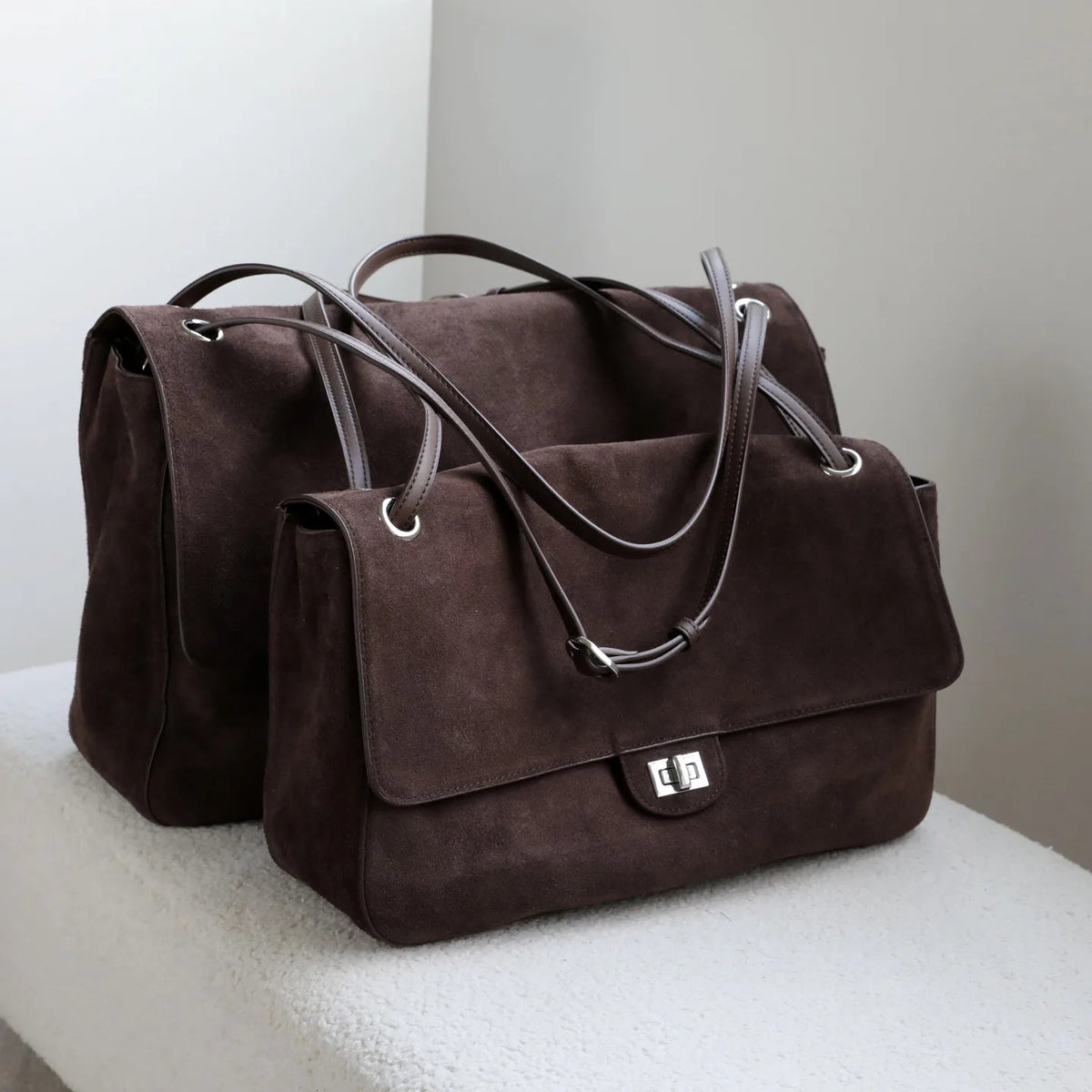SOERA Esther Frosted Cowhide Retro Tote Bag - Bag - SOERA-968003-BRO-32-35747 Brown Small