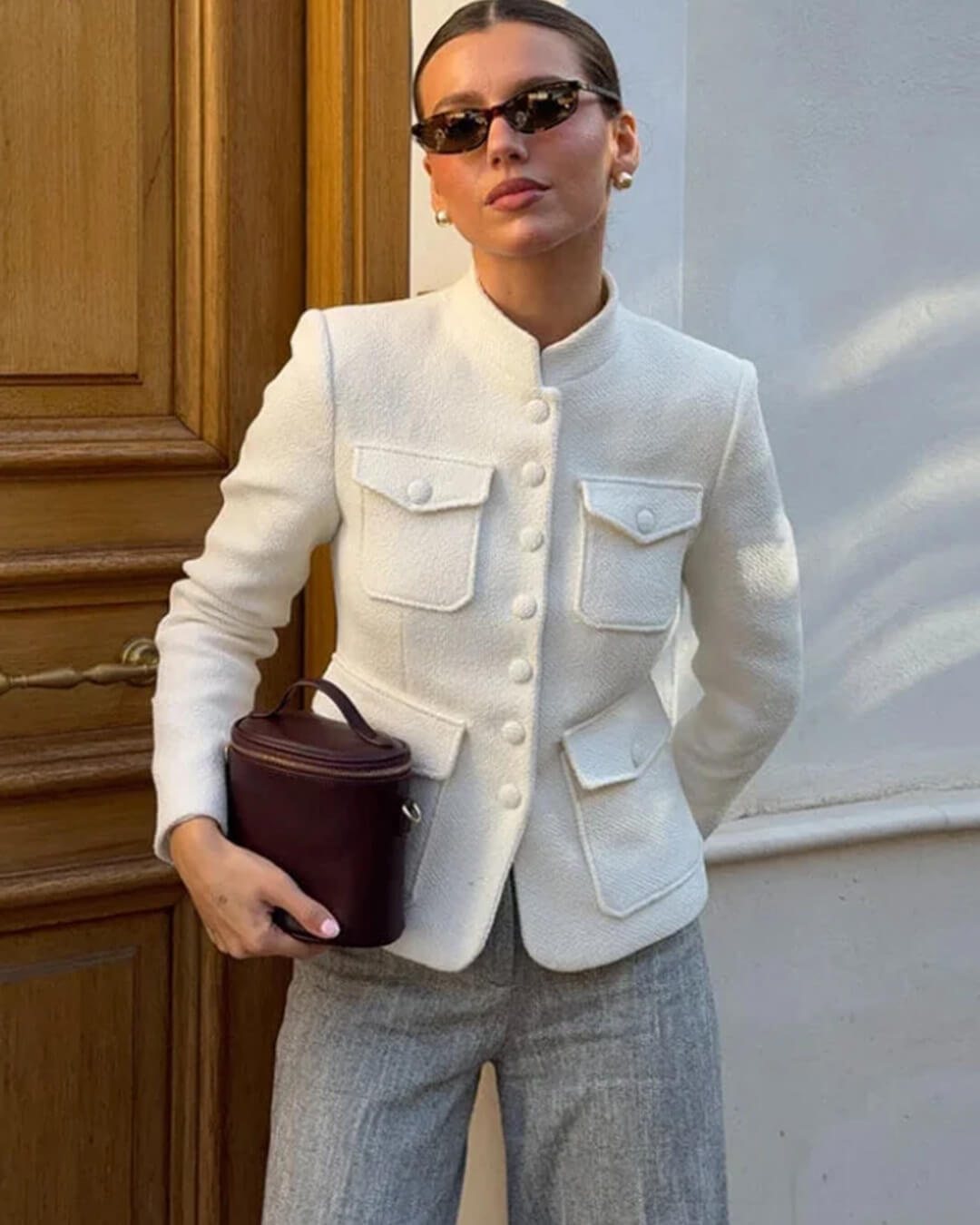 SOERA Fiona Stand Collar Flap Pockets Blazer - Blazer - SOERA-353795-ASP-S-94755 S