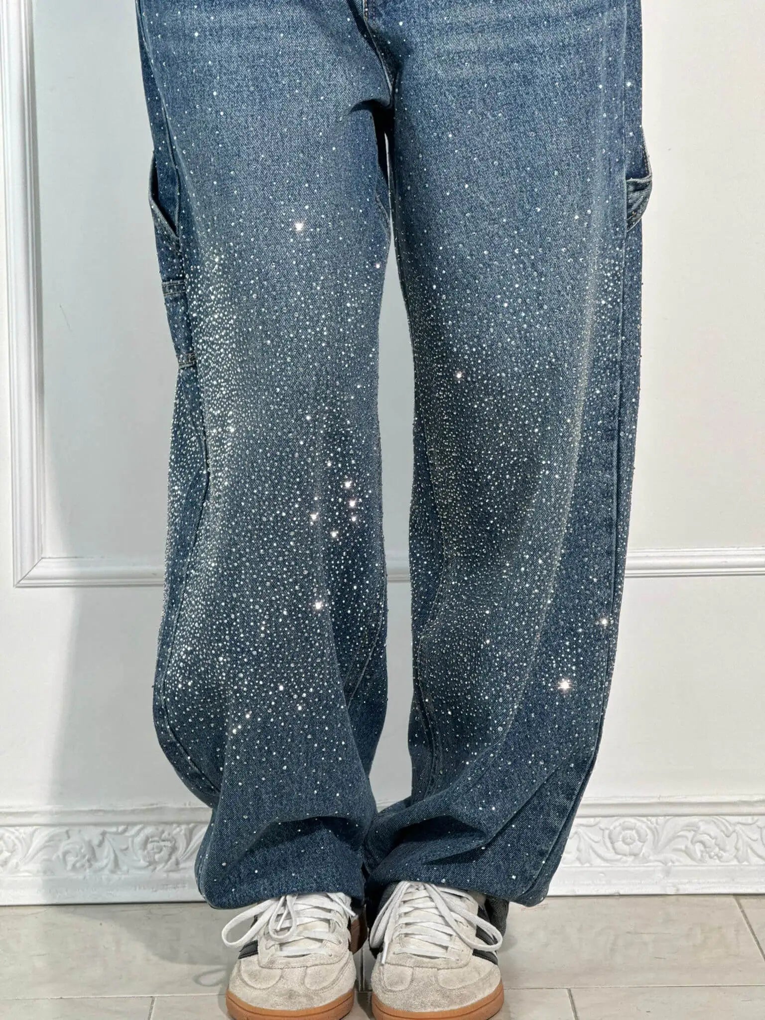 SOERA Jeremy Sparkling Baggy Cargo Denim Pants - Bottoms - 1005010005060881-;fw1768904312308737967 Blue XL