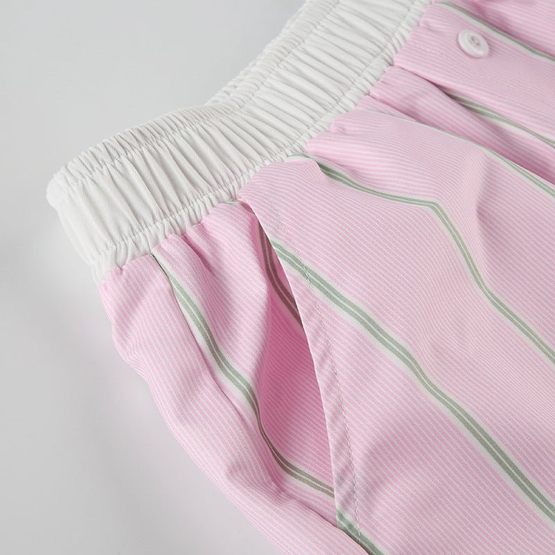 SOERA Liesel Striped Poplin Boxer Shorts - Bottoms - SOERA-794243-PIN-L-31107 Pink L