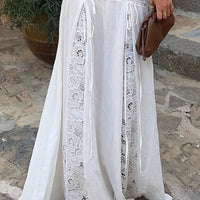 Jupe longue taille basse en dentelle Quinn