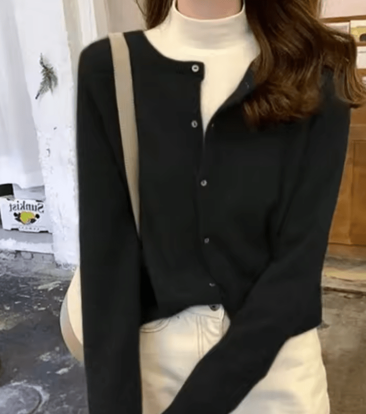 SOERA Emilia Button Front Knit Cardigan - Cardigan - SOERA-471939-BLA-S-75619 Black S