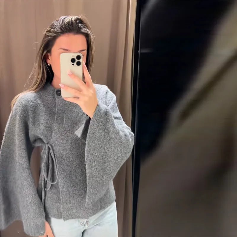 SOERA Suzette Slit Batwing Cardigan - Cardigans - 3256810031976624-;wB1765284569243696547 L Gray