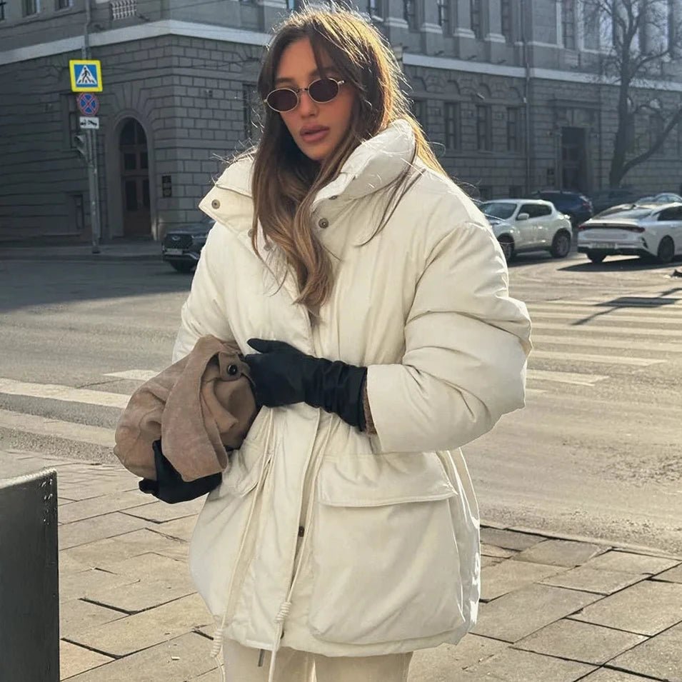 SOERA Emily Stand Collar Padded Puffer Coat - Coat - SOERA-634883-BEI-S-02755 Beige S