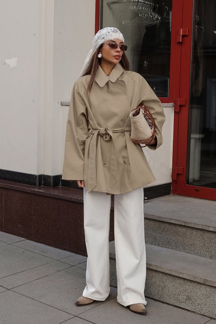 SOERA Joanna Belted Wrap Trench Coat - Coat - SOERA-651587-KHA-S-67139 S