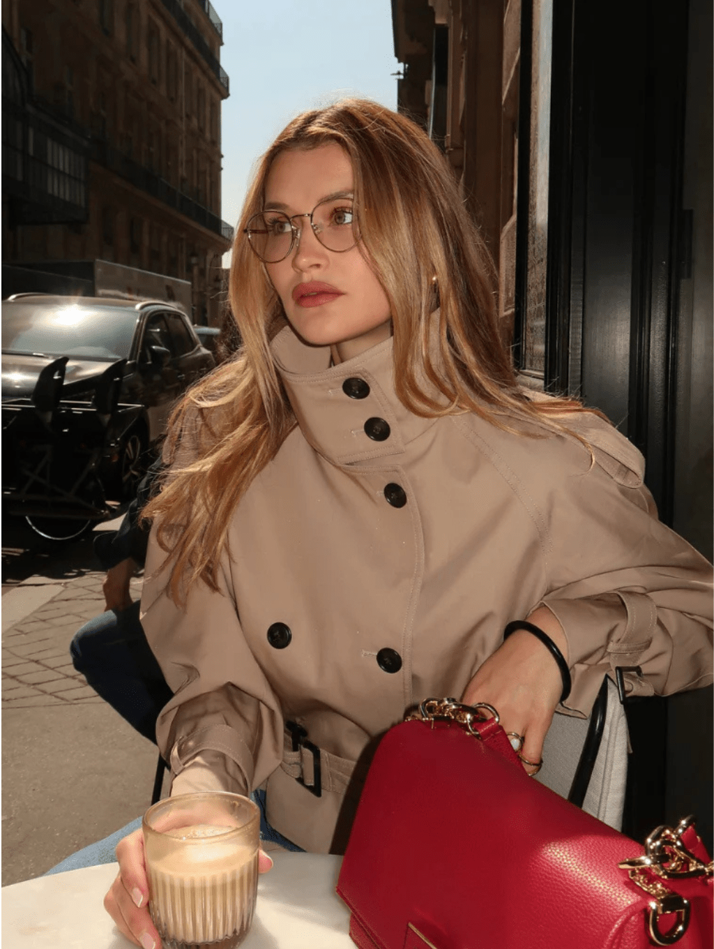Marlene lühendatud trench mantel