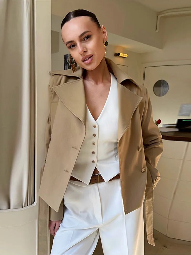 SOERA Melissa Lace-Up Cropped Trench Coat - Coat - SOERA-337731-DEF-OS-78980 M