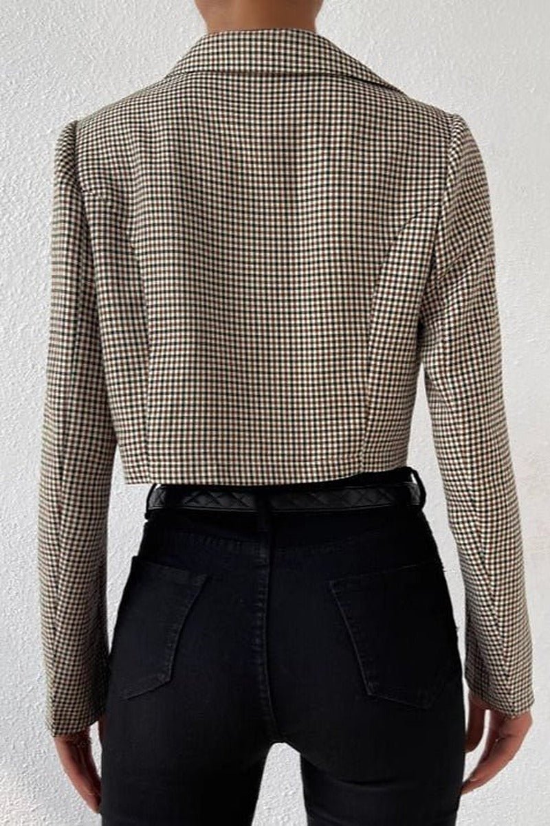 SOERA Amelia Houndstooth Cropped Blazer - Coats & Jackets - SOERA-208131-DEF-XL-10083 XL