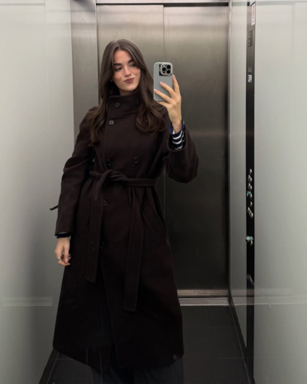 SOERA Maria Double-Breasted Long Coat - Coats - SOERA-278275-BRO-XS-17635 Brown XS