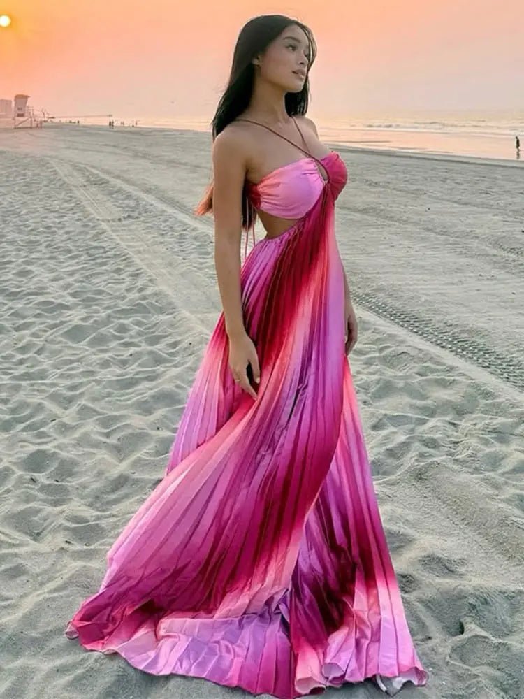 SOERA Lena Ombre Pleated Structured Maxi Dress - Dress - SOERA-919235-DEF-OS-18565 M