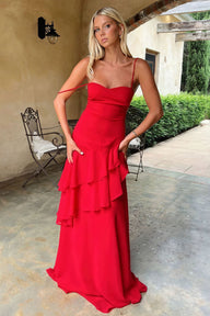 Bianca μακρύ φόρεμα με τιράντες σπαγγέτι και ακάλυπτη πλάτη