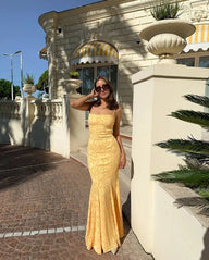 Rochie maxi Bianca tip sirenă cu șiret la spate