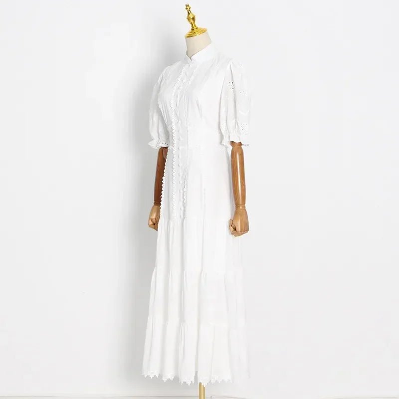 SOERA Isabelle Eyelet Lace Puff Sleeves Midi Dress - Dress - SOERA-364163-DEF-OS-16292 White S