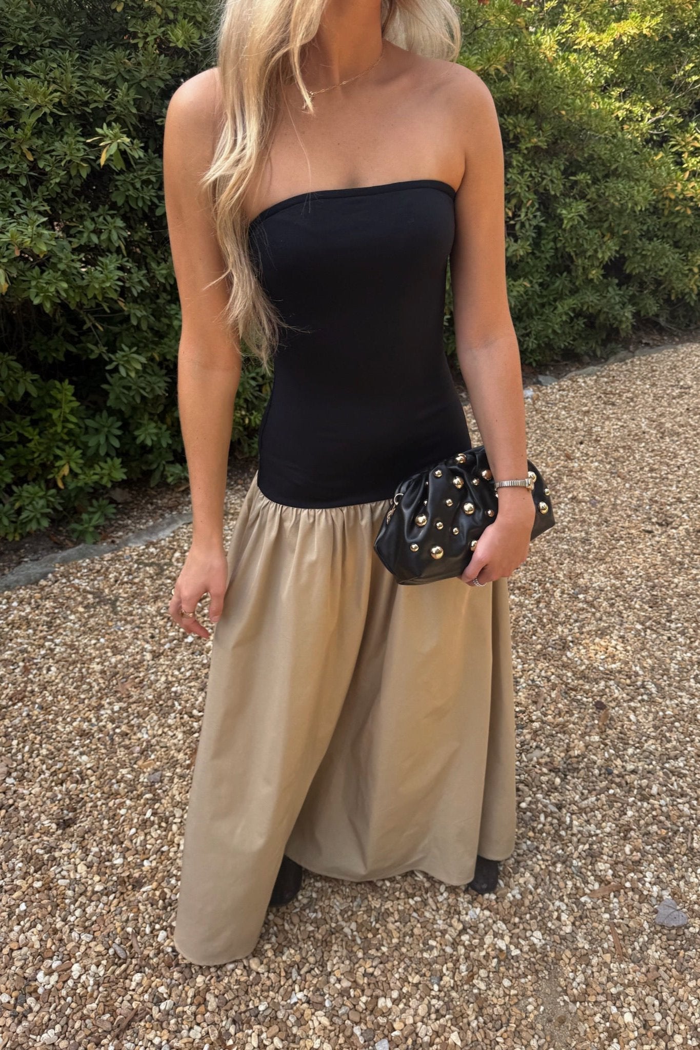 SOERA Sienna Contrast Honor Maxi Dress - Dress - SOERA-284739-NEG-XS-19235 Beige Black XS