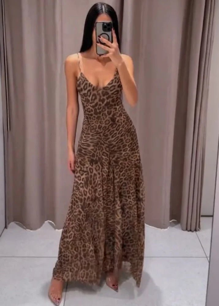 SOERA Sienna Leopard Print Strap Maxi Dress - Dress - SOERA-326659-LEO-L-29507 L