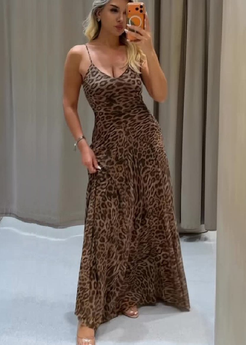SOERA Sienna Leopard Print Strap Maxi Dress - Dress - SOERA-326659-LEO-S-63971 S