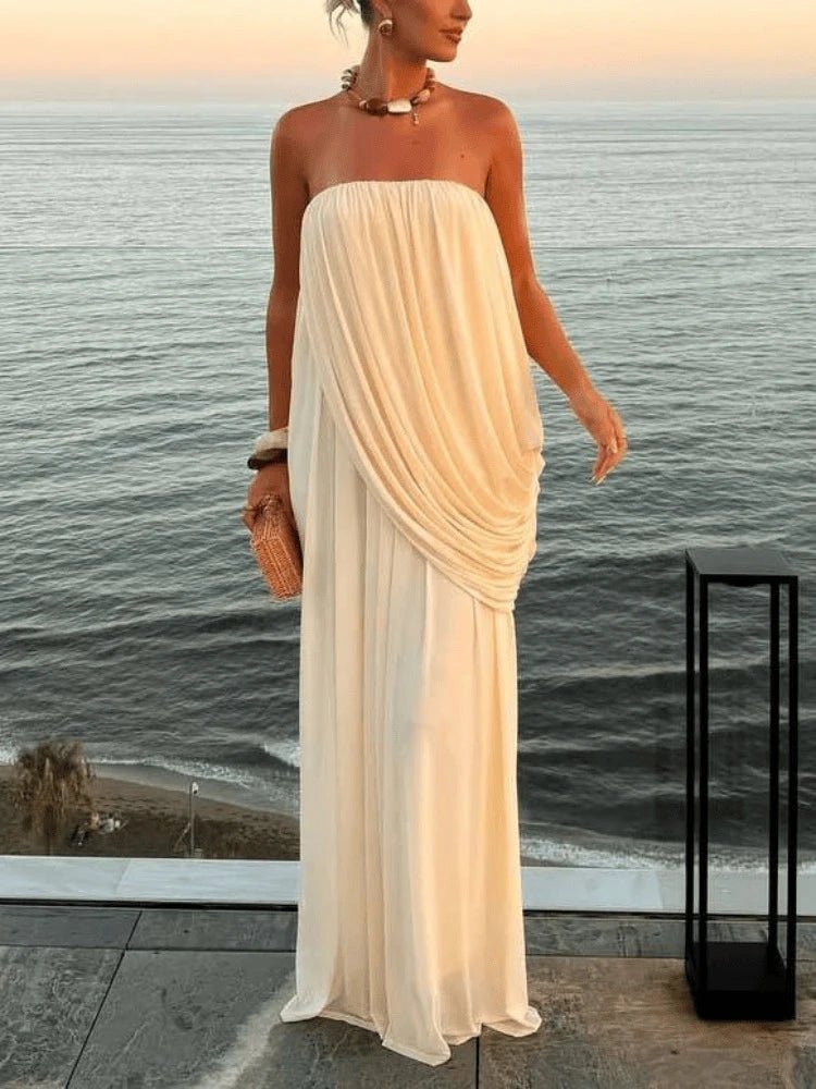 SOERA Sophia Strapless Pleated Maxi Dress - Dress - SOERA-200707-DEF-OS-12038 XL