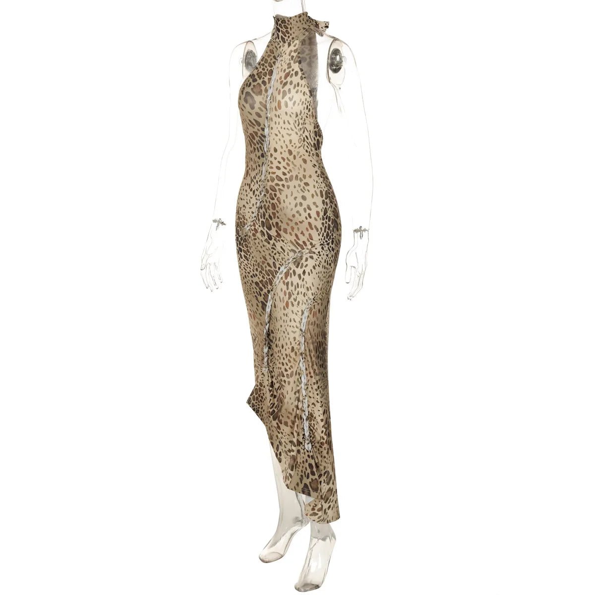 SOERA Cindy Leopard Halter Neck Maxi Dress - Dresses - 1005007851204764-;ND1770053337359568273 XS