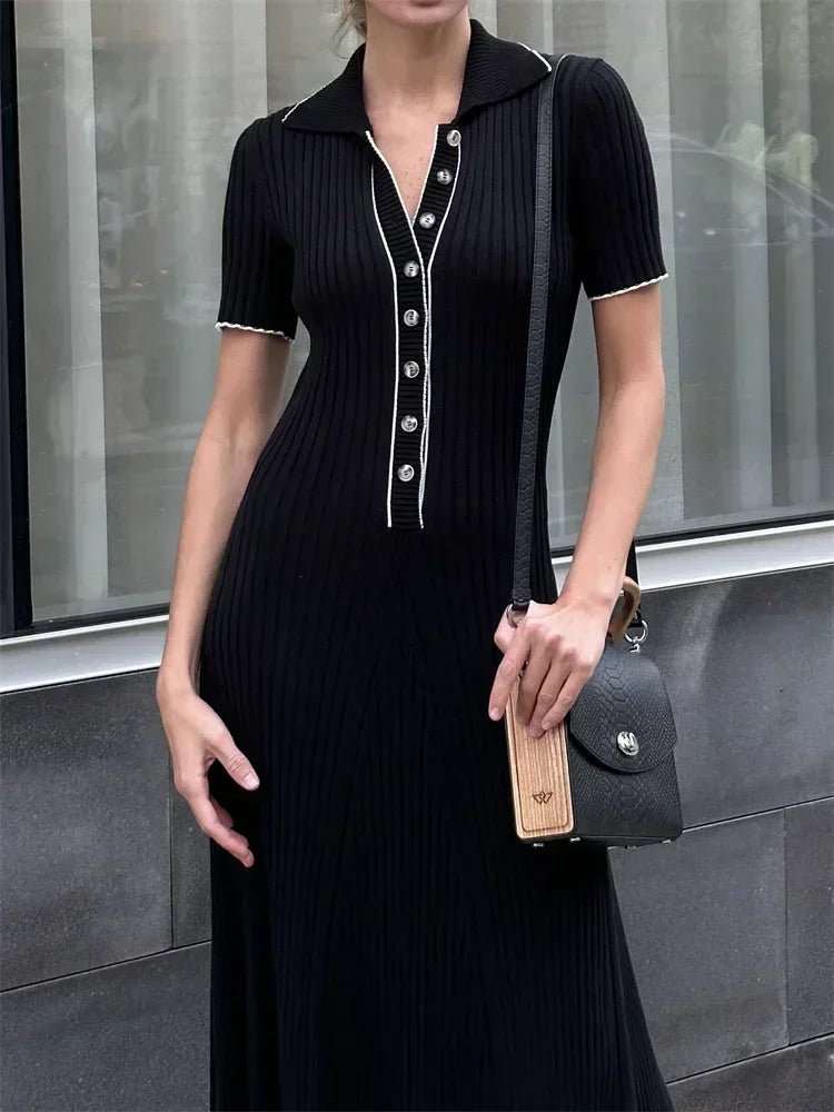 SOERA Harriet Knit Midi Dress - Dresses - lO1770927322297822713 Black M