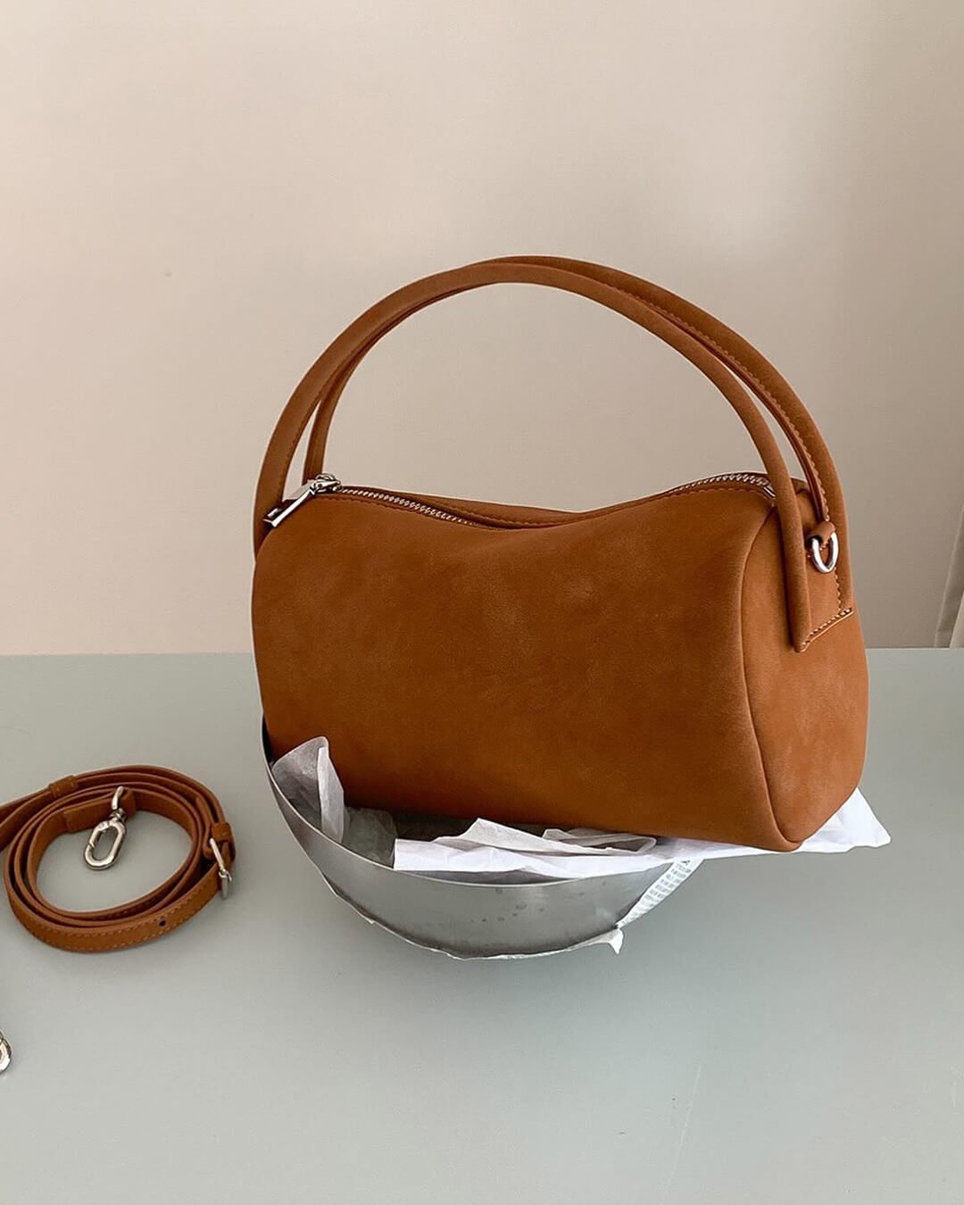 SOERA Bella Vegan Suede Bag - Handbags - 1005009709411927-;YG1758245227891049937 Brown